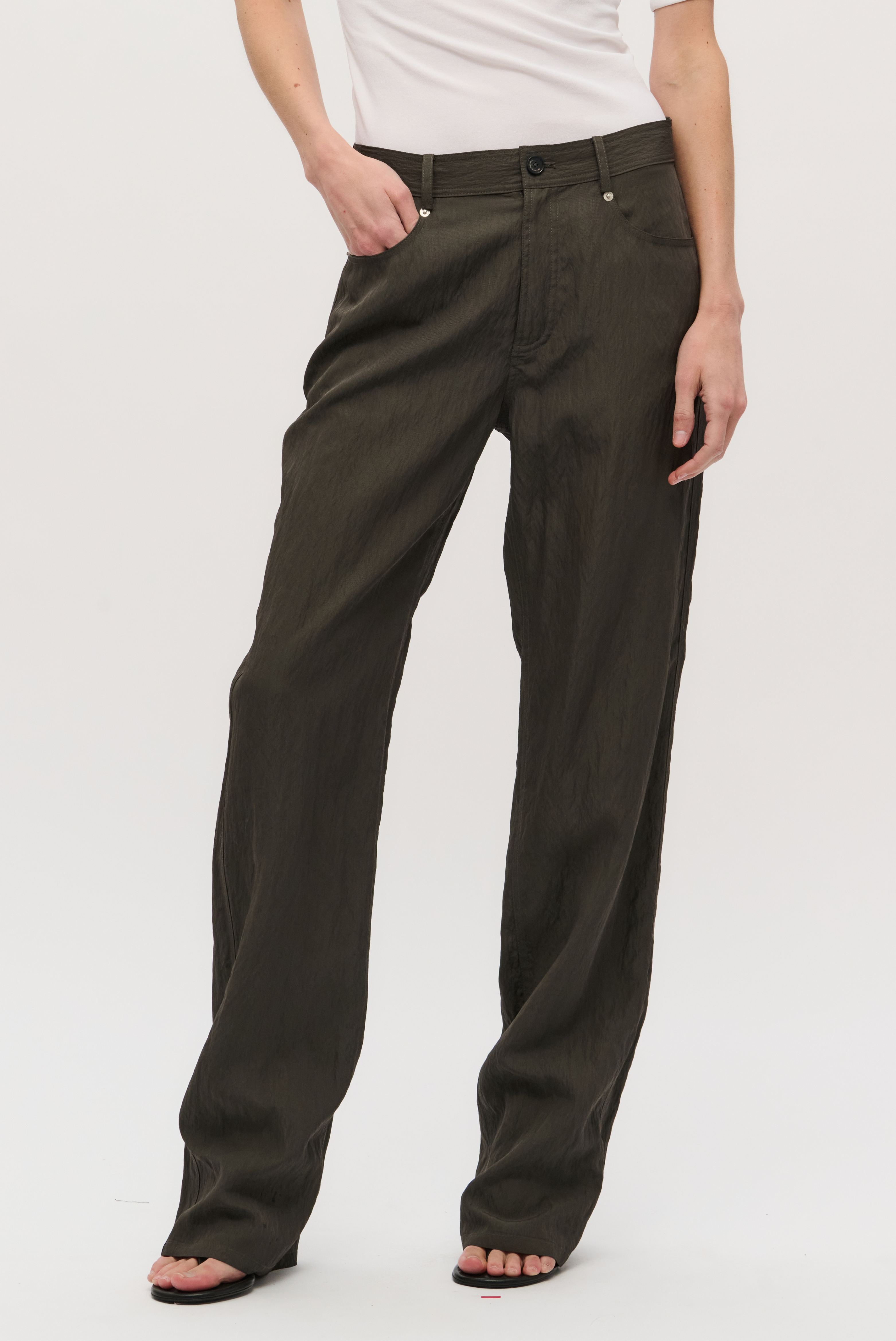 BRANDON MAXWELL The Reade Relaxed Trouser Dark Olive