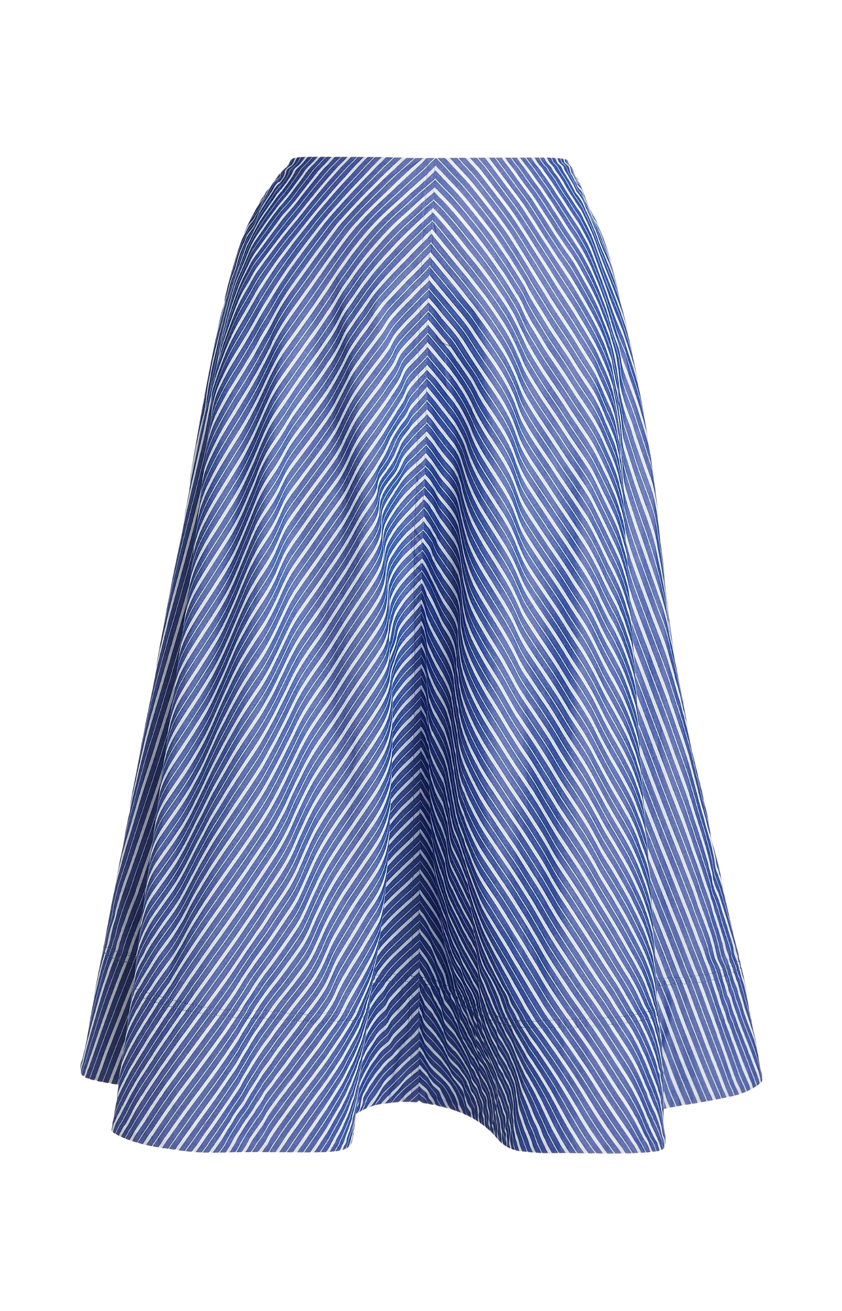 The Knox Low Slung Circle Skirt in Navy Stripe