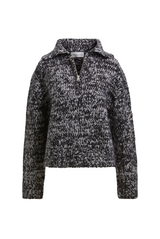 Brandon Maxwell The Posie Half Zip Sweater With Sleeve Pocket Static