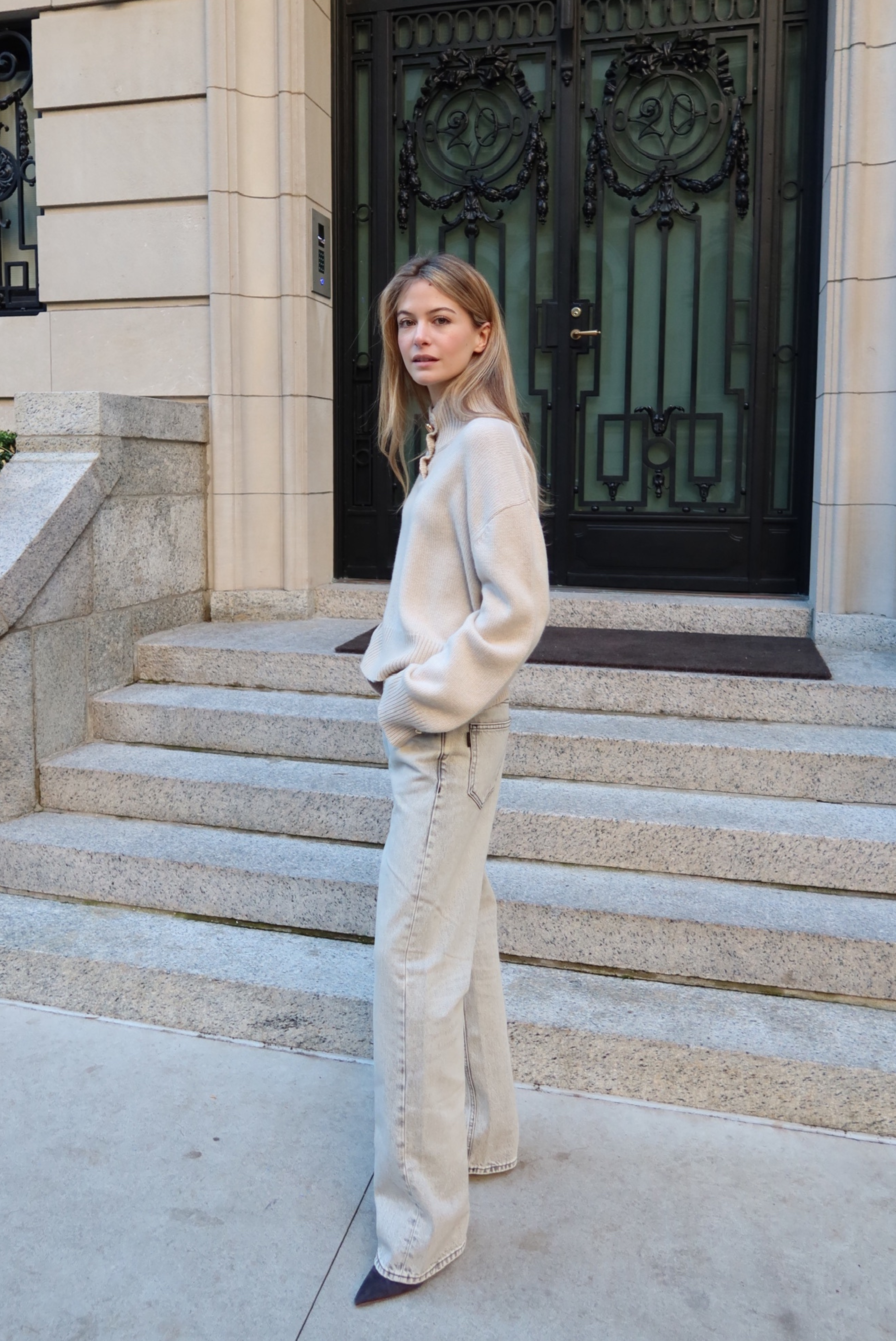 Brandon Maxwell The Rowe Cropped Henley Oatmeal