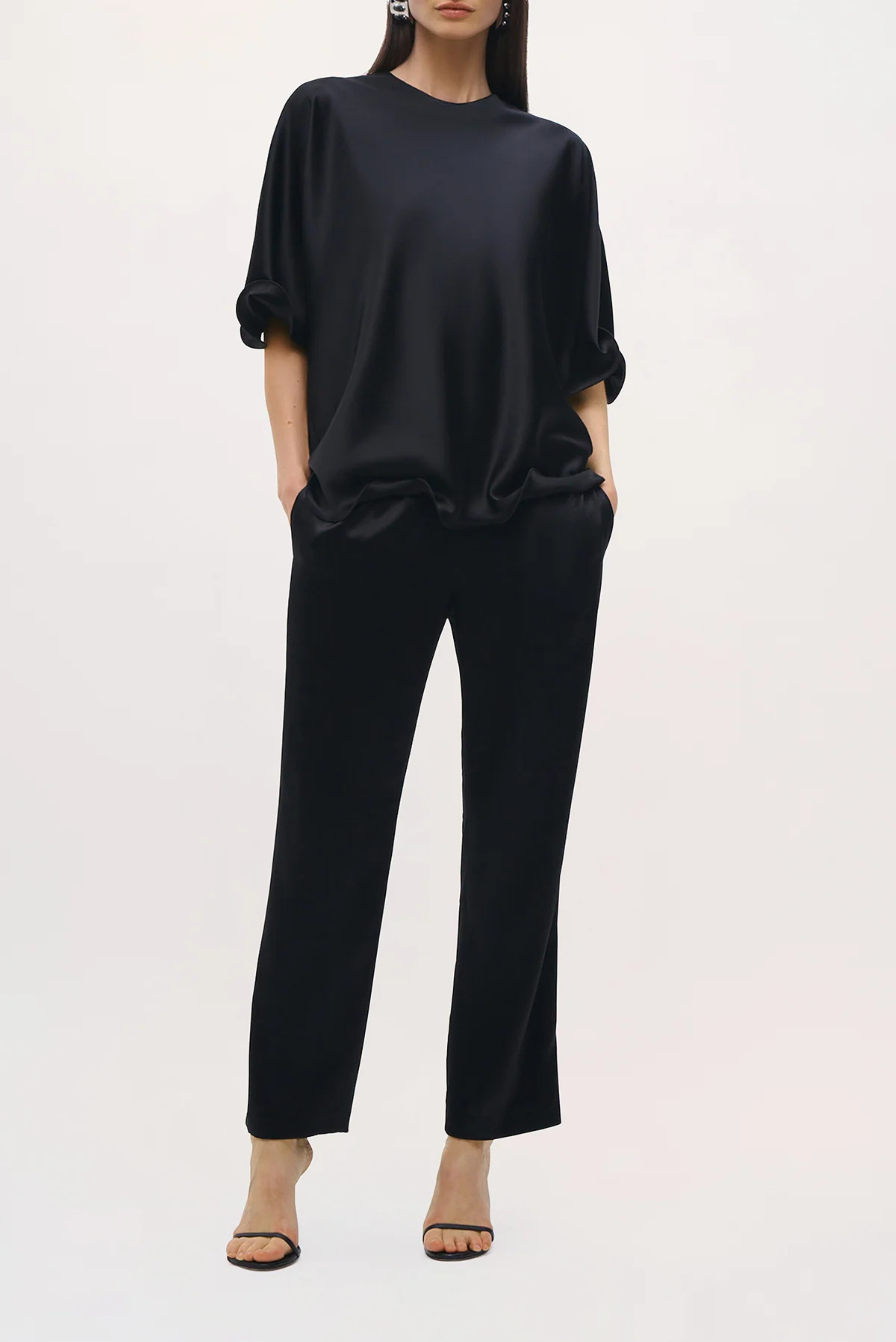 Brandon Maxwell Cress Cropped Pant Black 