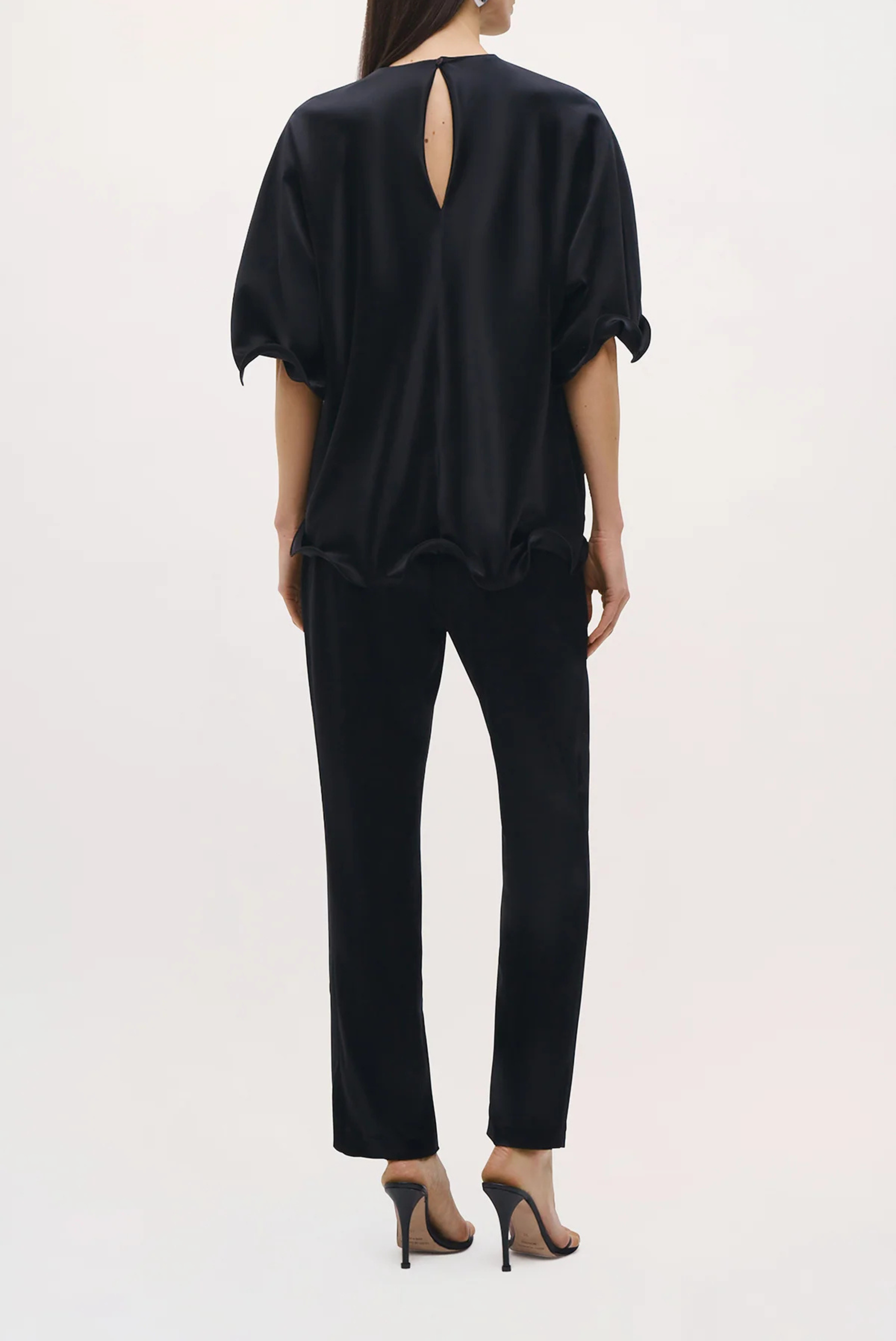 Brandon Maxwell Cress Cropped Pant Black 