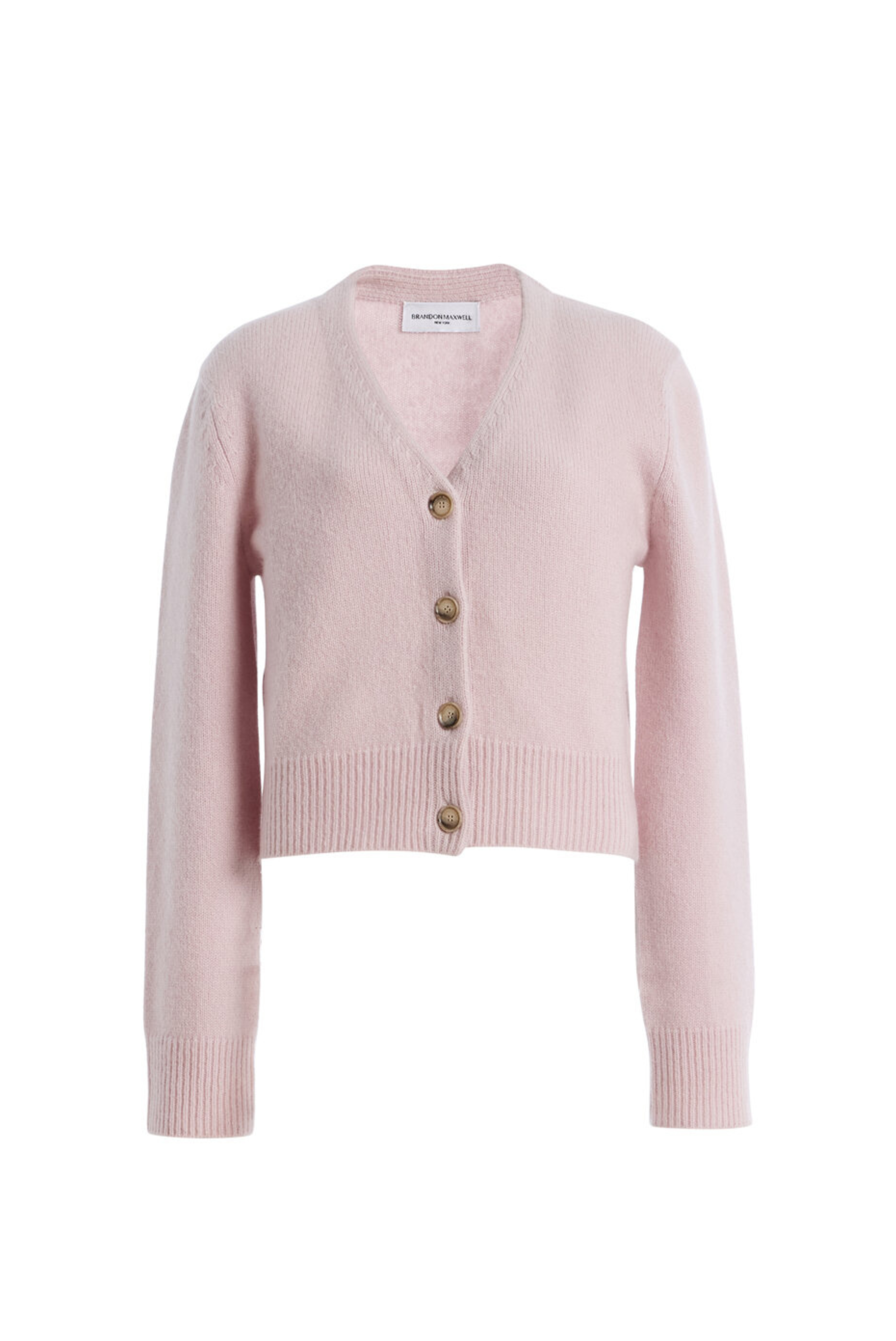 Brandon Maxwell The Sloane Silk Cashmere Cardigan Sweater Dusty Pink