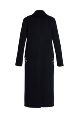 Embroidered Double Face Wool Tailored Coat