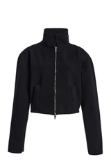The Alexis Sculpted Knit Bomber Jacket Black