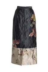 Floral Textured Ankle Length Pencil Skirt