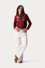 Taissa Embroidered Cotton Twill Shirt