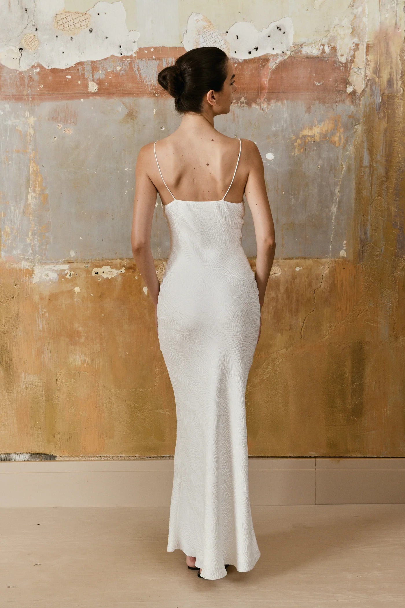 Valeria Slip Dress Textured Ivory