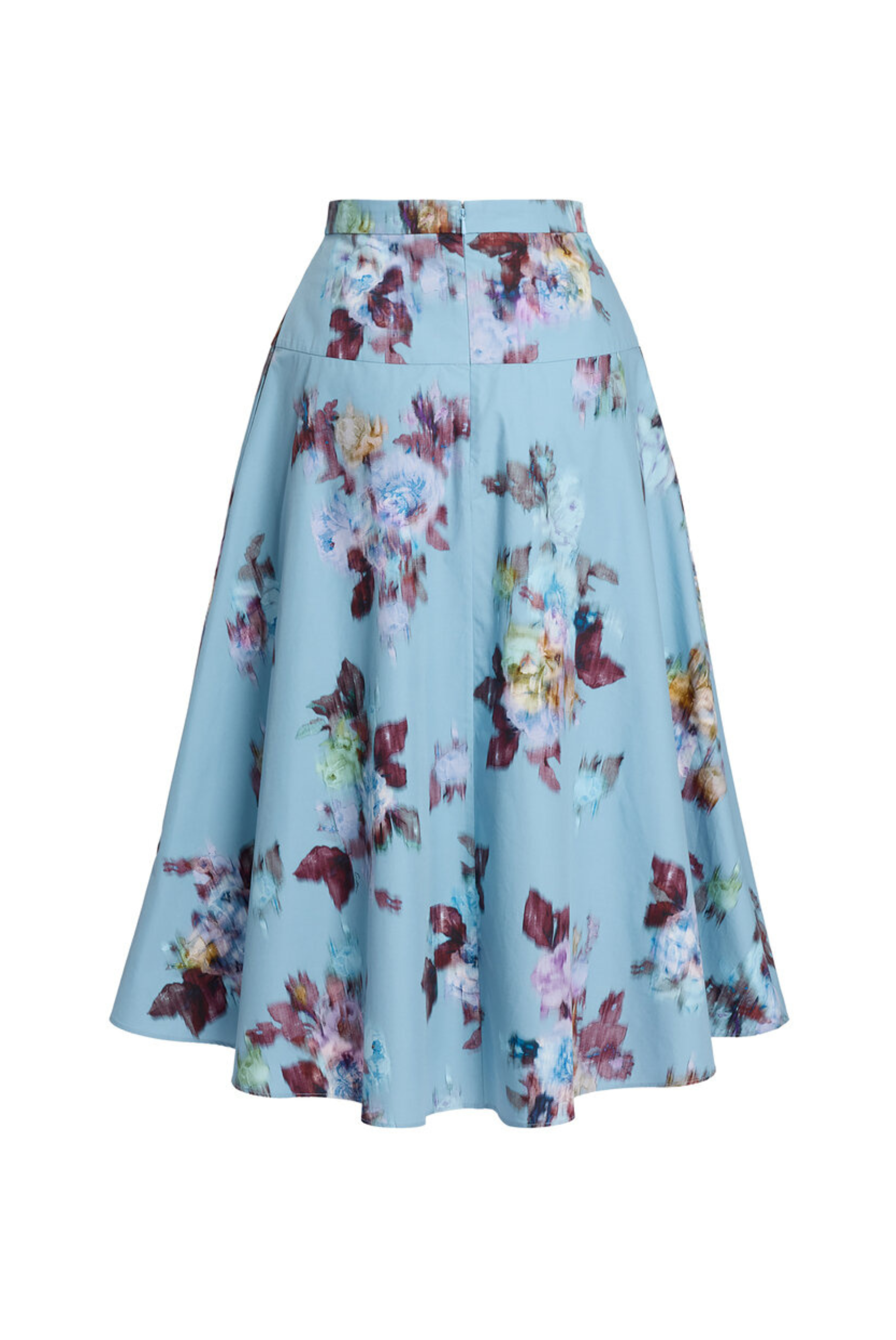 Floral Cotton Poplin Midi Skirt