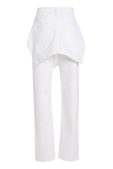 The Layton Tied Waist Rigid High-Rise Straight-Leg Jean White