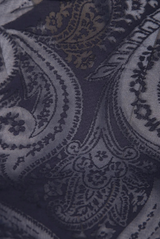 Paisley-Print Mesh Long Sleeve Top