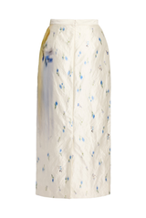 Floral Textured Ankle Length Pencil Skirt