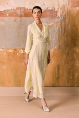 Cassia Wrap Dress Lemon Chiffon