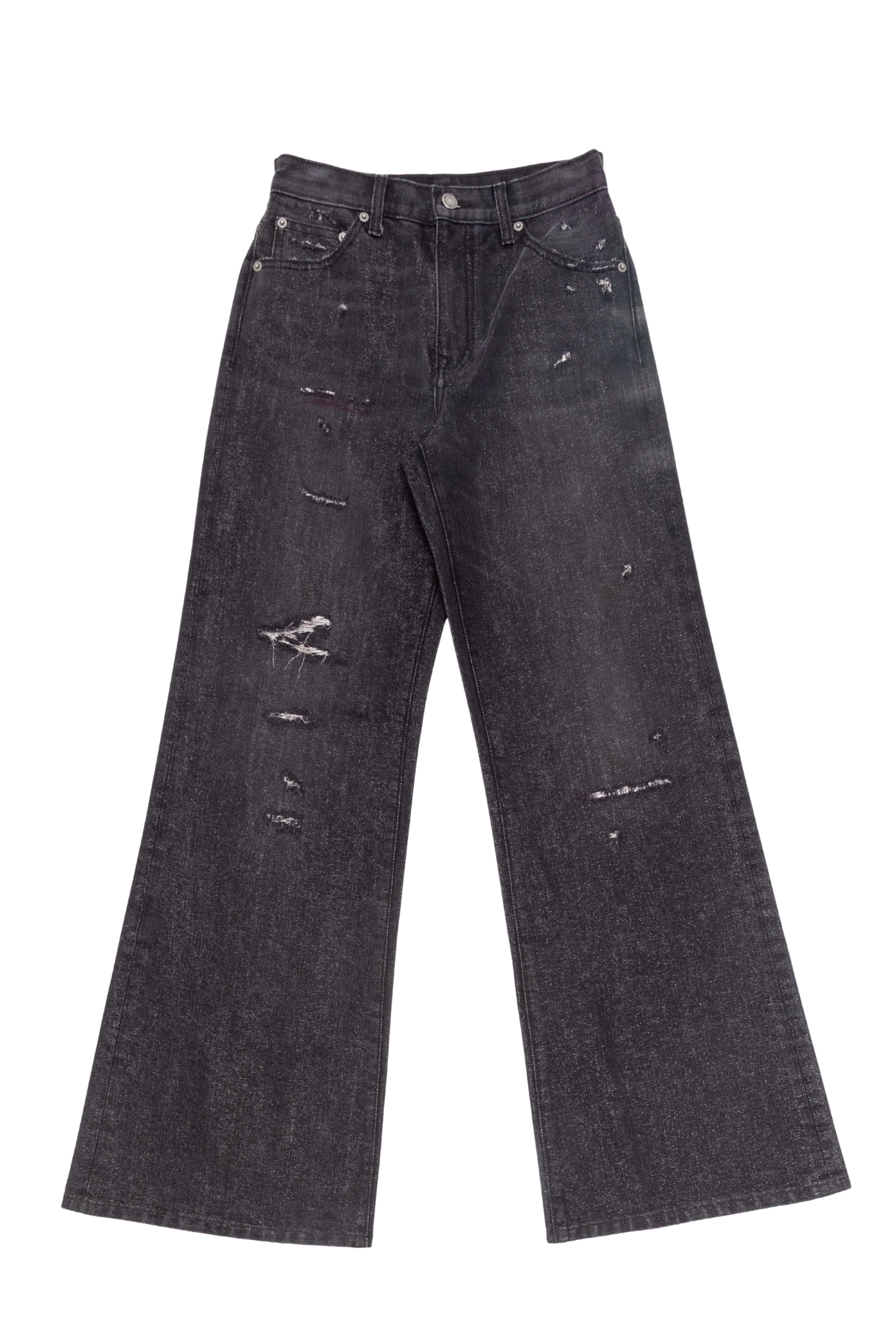 Cout de la Liberte Victor Black Twill Silver Metallic Denim Wide Leg Dirty Charlie 