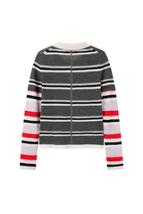 CuddleUp Striped Long-Sleeve Cashmere Polo Meteorite
