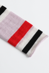 CuddleUp Striped Long-Sleeve Cashmere Polo Meteorite