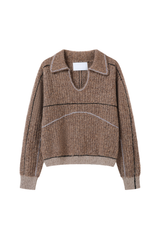 Cuddle Up Half-Placket Long-Sleeve Cashmere and Silk Top