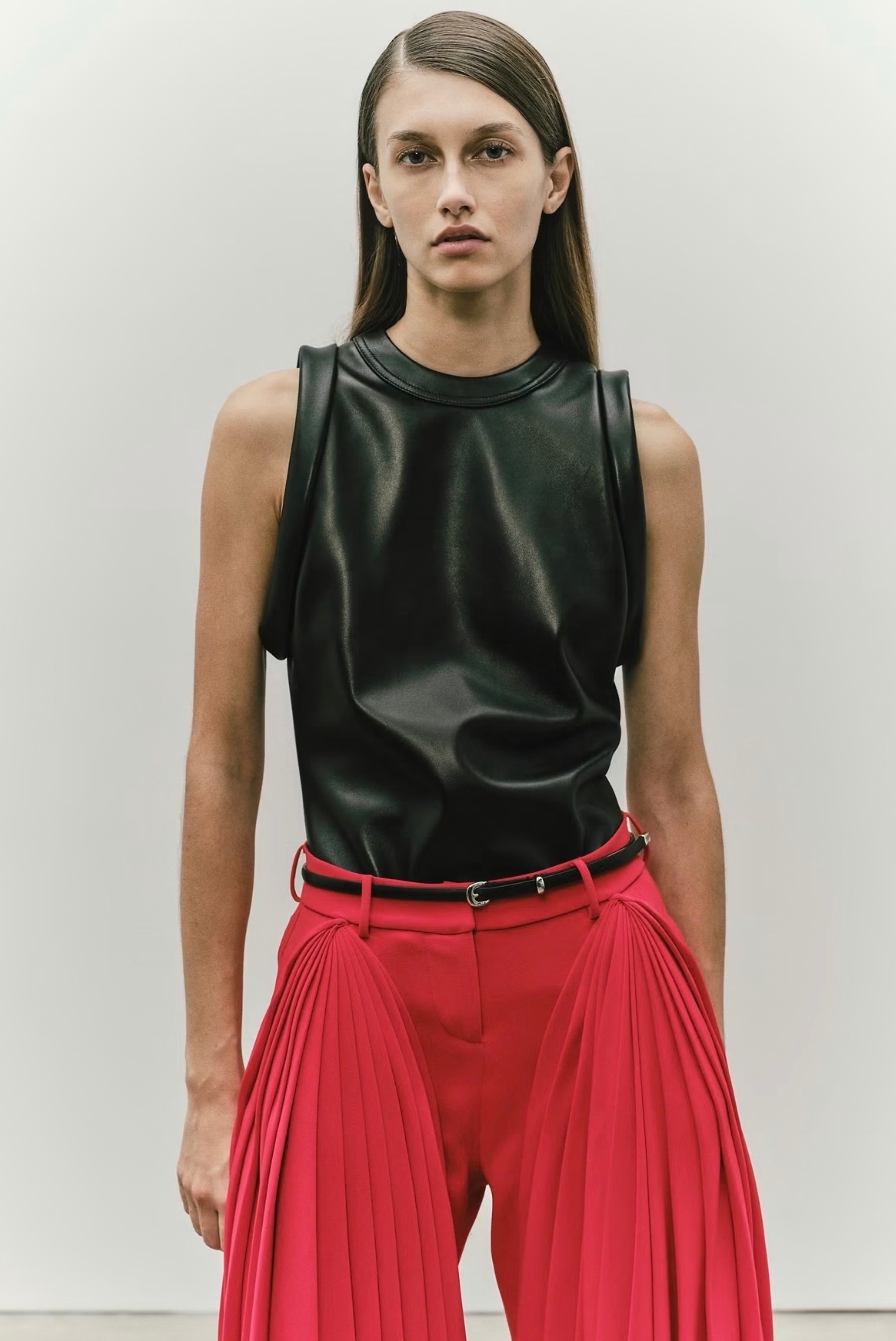 The Kit Sleeveless Leather Tank