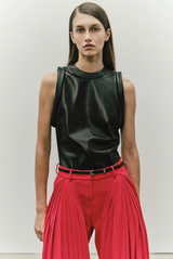 The Kit Sleeveless Leather Tank