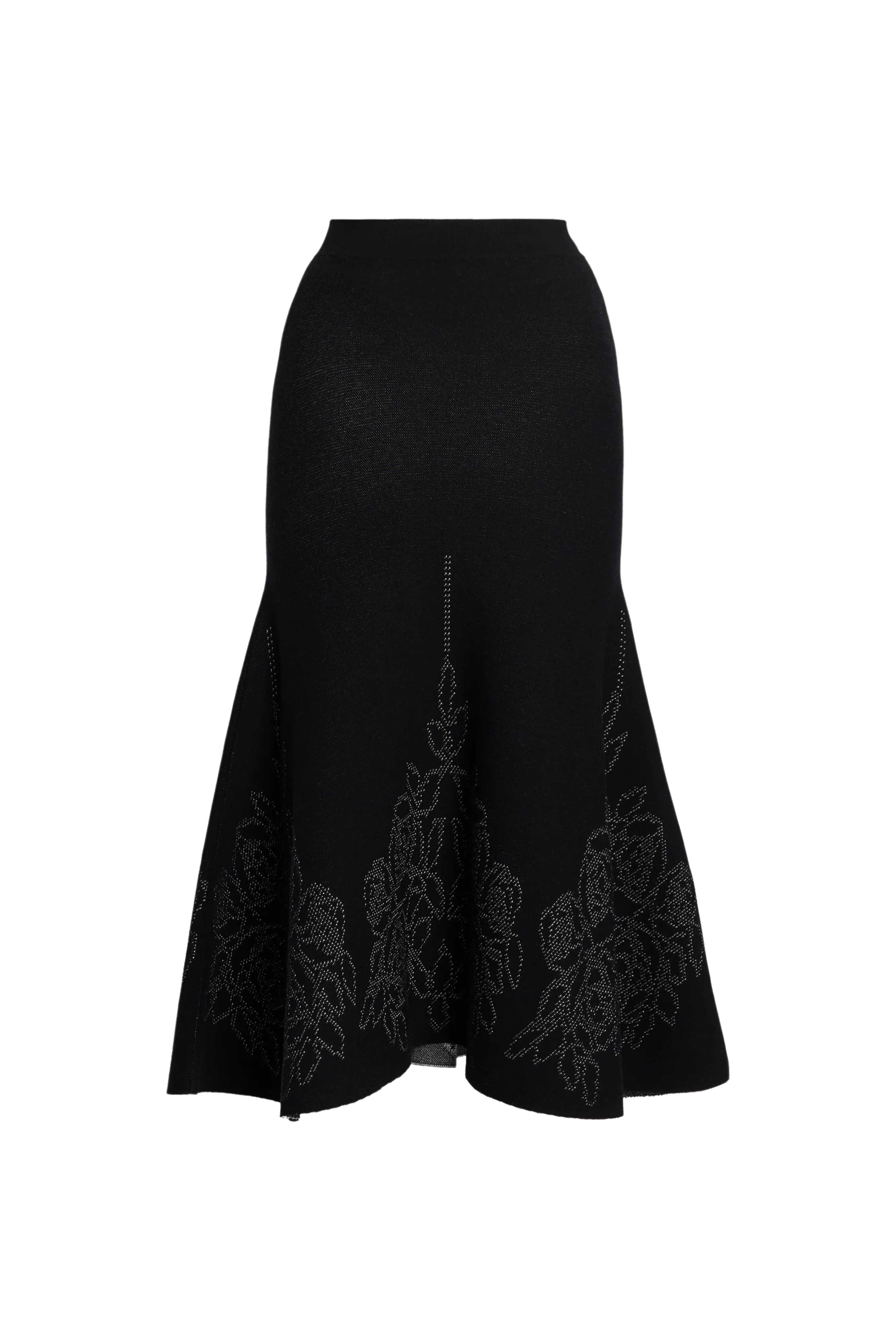 Rose Pointelle Knitted Midi Skirt