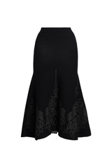 Rose Pointelle Knitted Midi Skirt