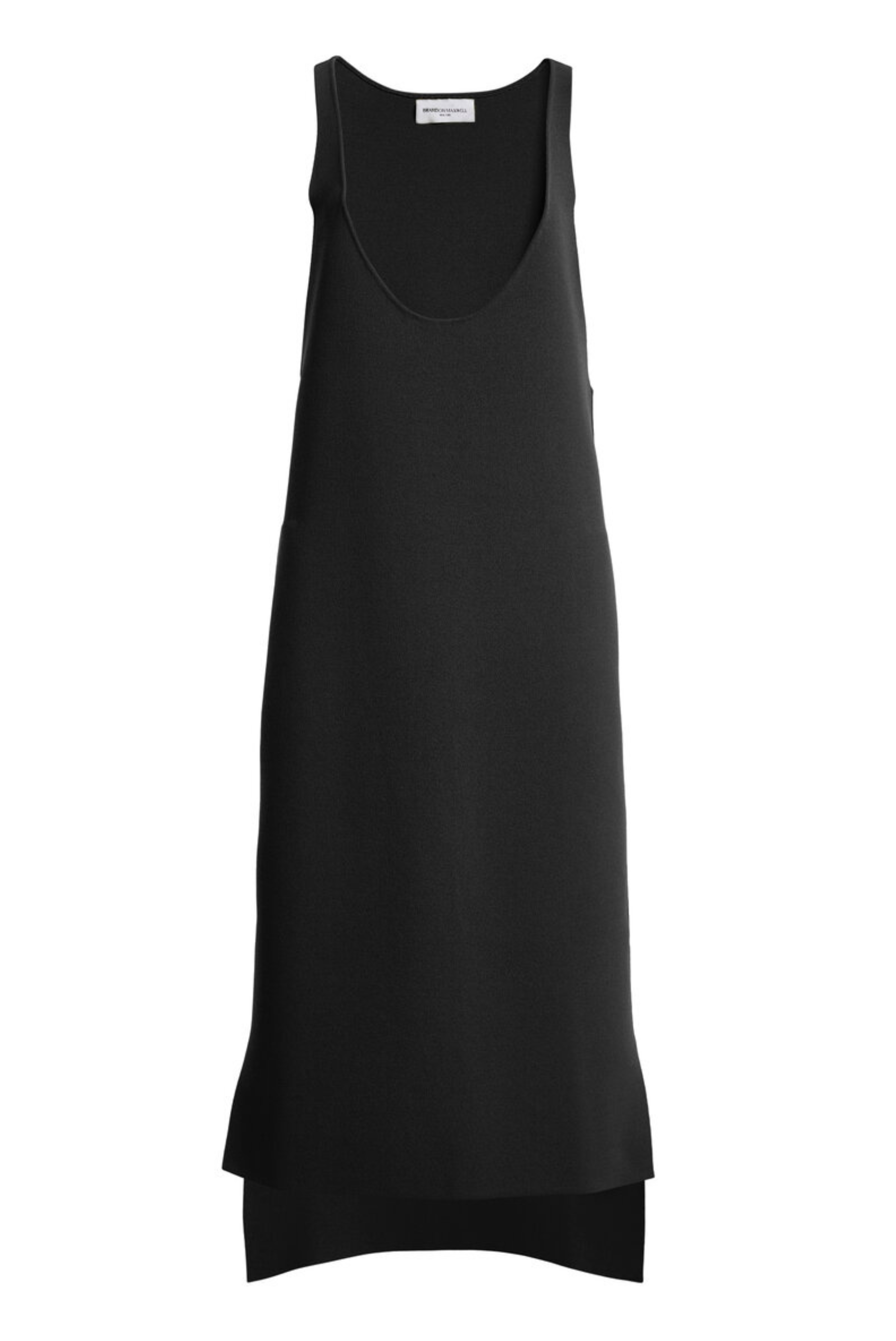 The Bettina Low Scoop Knit Dress Black