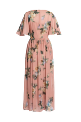 Floral Silk Voile Ankle Length Dress