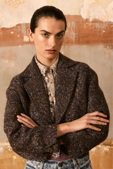 Portia Cropped Blazer Midnight Aubergine