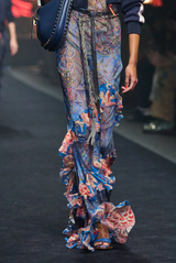 Long Wide Dress With Ruffles at the Hem