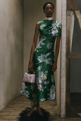 Floral Textured Midi Dress