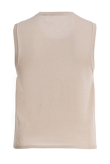 The Elle Featherweight Silk Cotton Tank Top Light Khaki