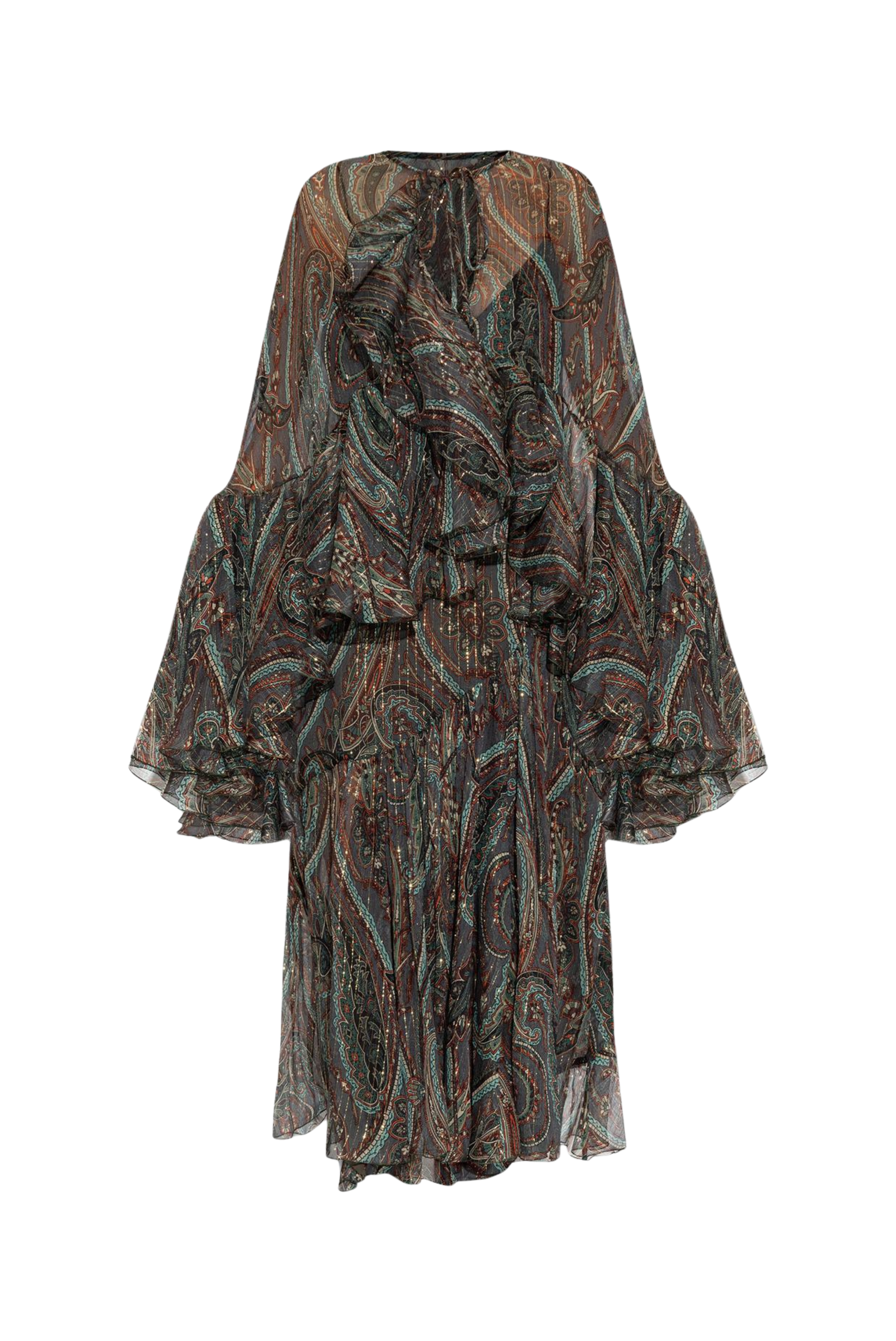 Ruffle Shawl Dress