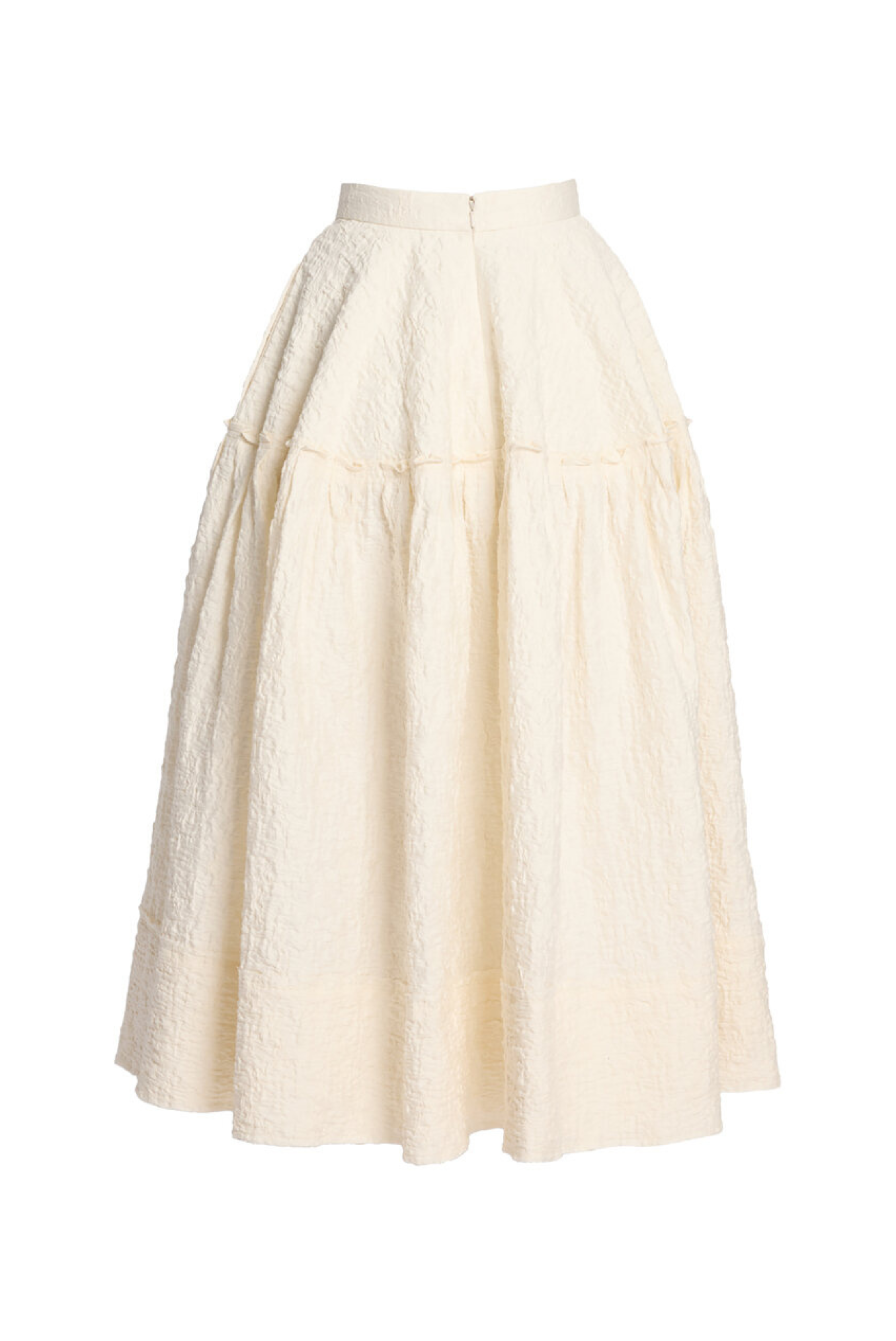 Cotton Cloque Ankle Length Skirt
