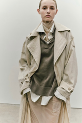 The Tillman Linen-Blend Trench Coat Almond