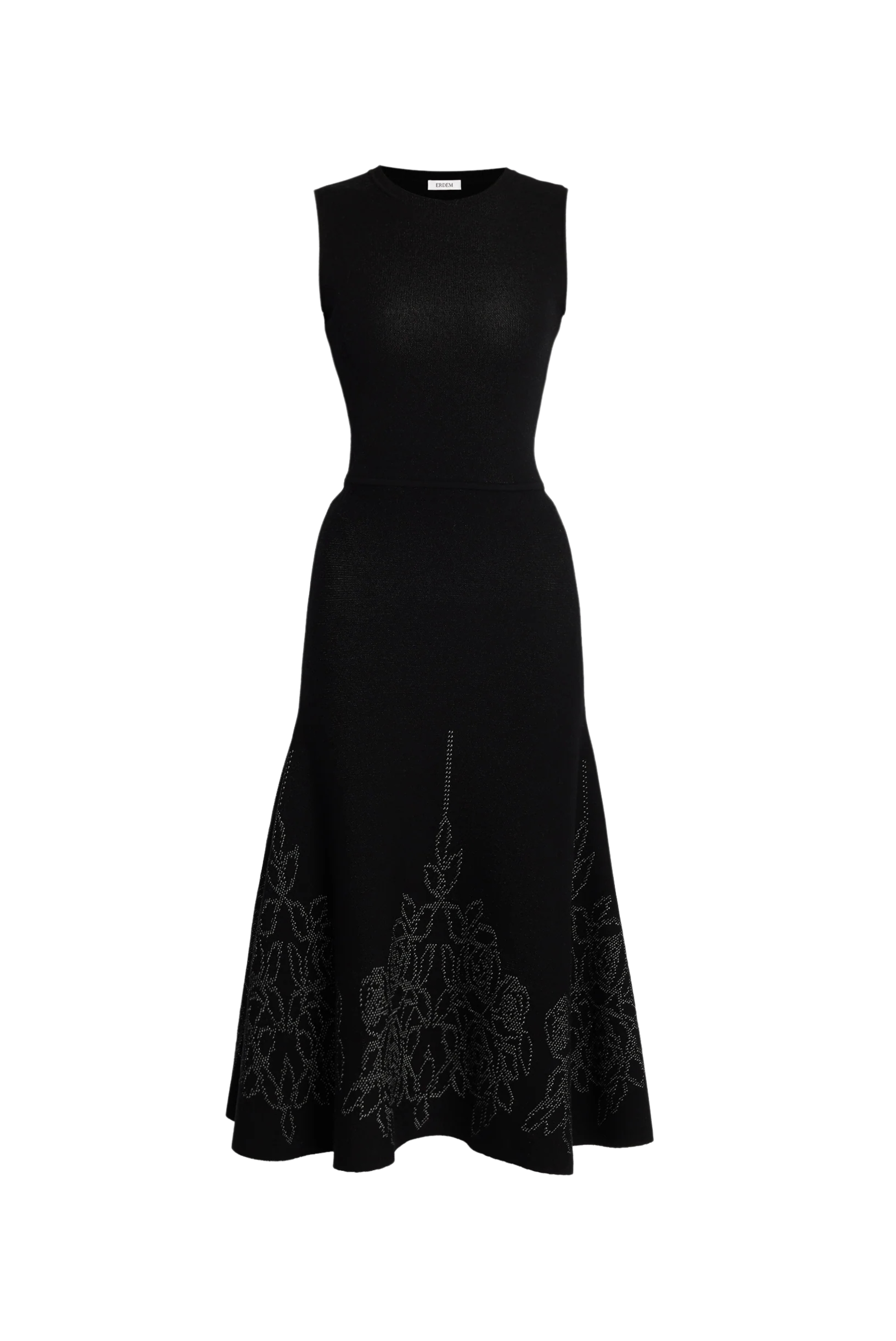 Rose Pointelle Knit Sleeveless Midi Dress