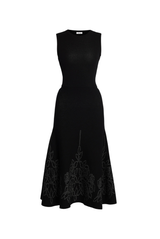 Rose Pointelle Knit Sleeveless Midi Dress