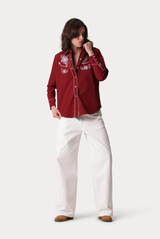 Taissa Embroidered Cotton Twill Shirt