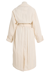 The Tillman Linen-Blend Trench Coat Almond