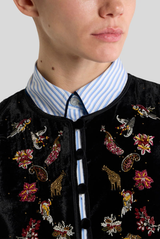 ETRO Cropped Velvet Waistcoat with Embroidery and Bead