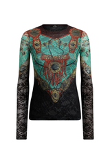 ETRO Long Sleeve Lace Top