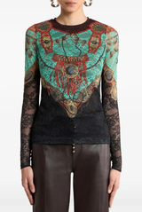ETRO Long Sleeve Lace Top
