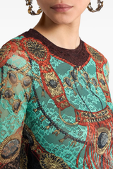 ETRO Long Sleeve Lace Top