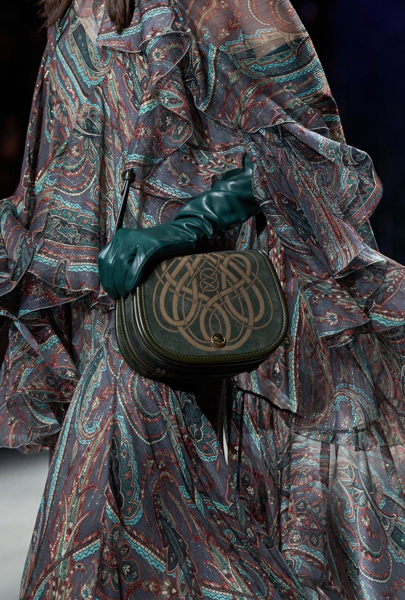ETRO Ruffle Shawl Dress