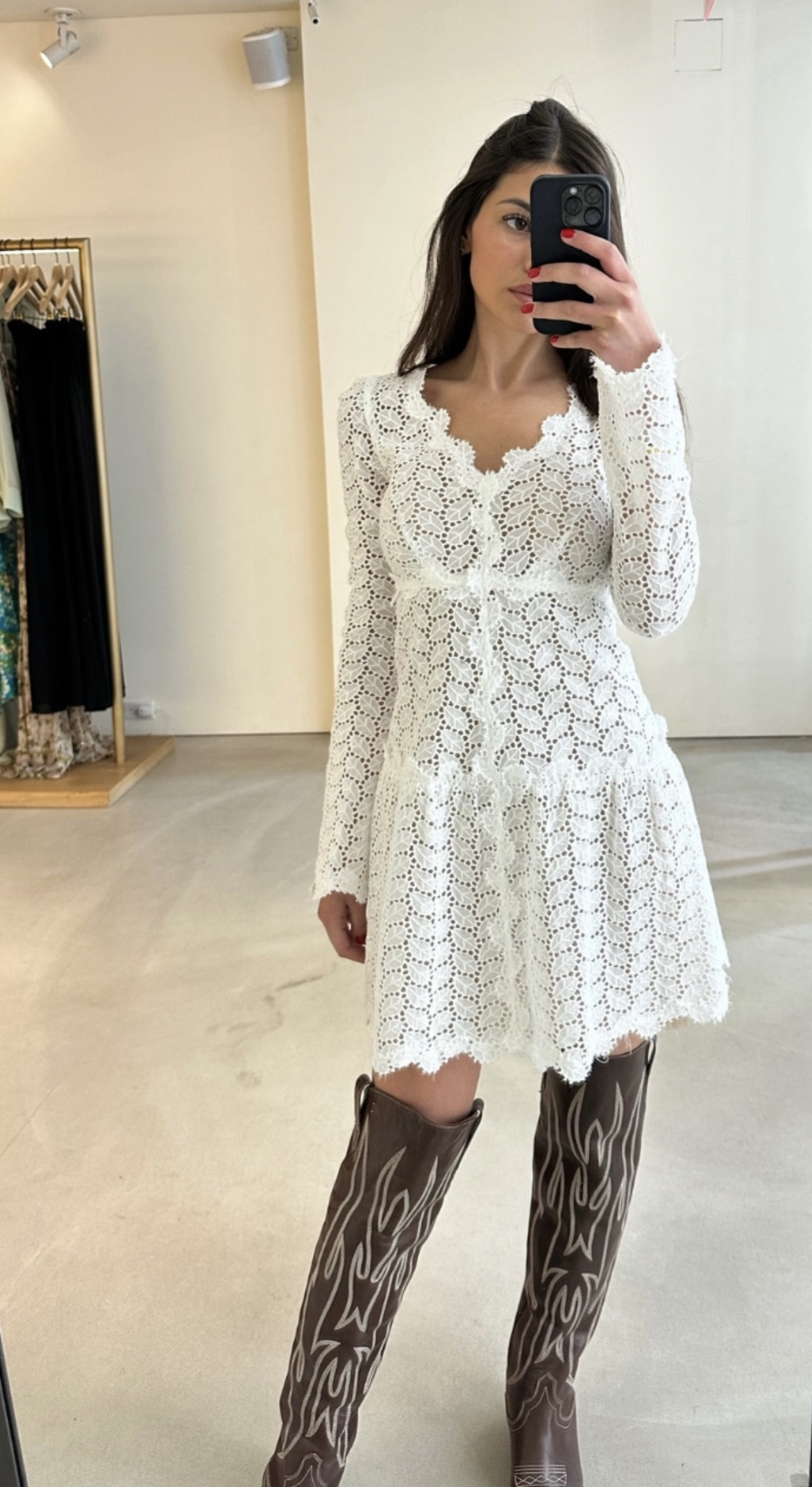 Eyelet Mini Dress