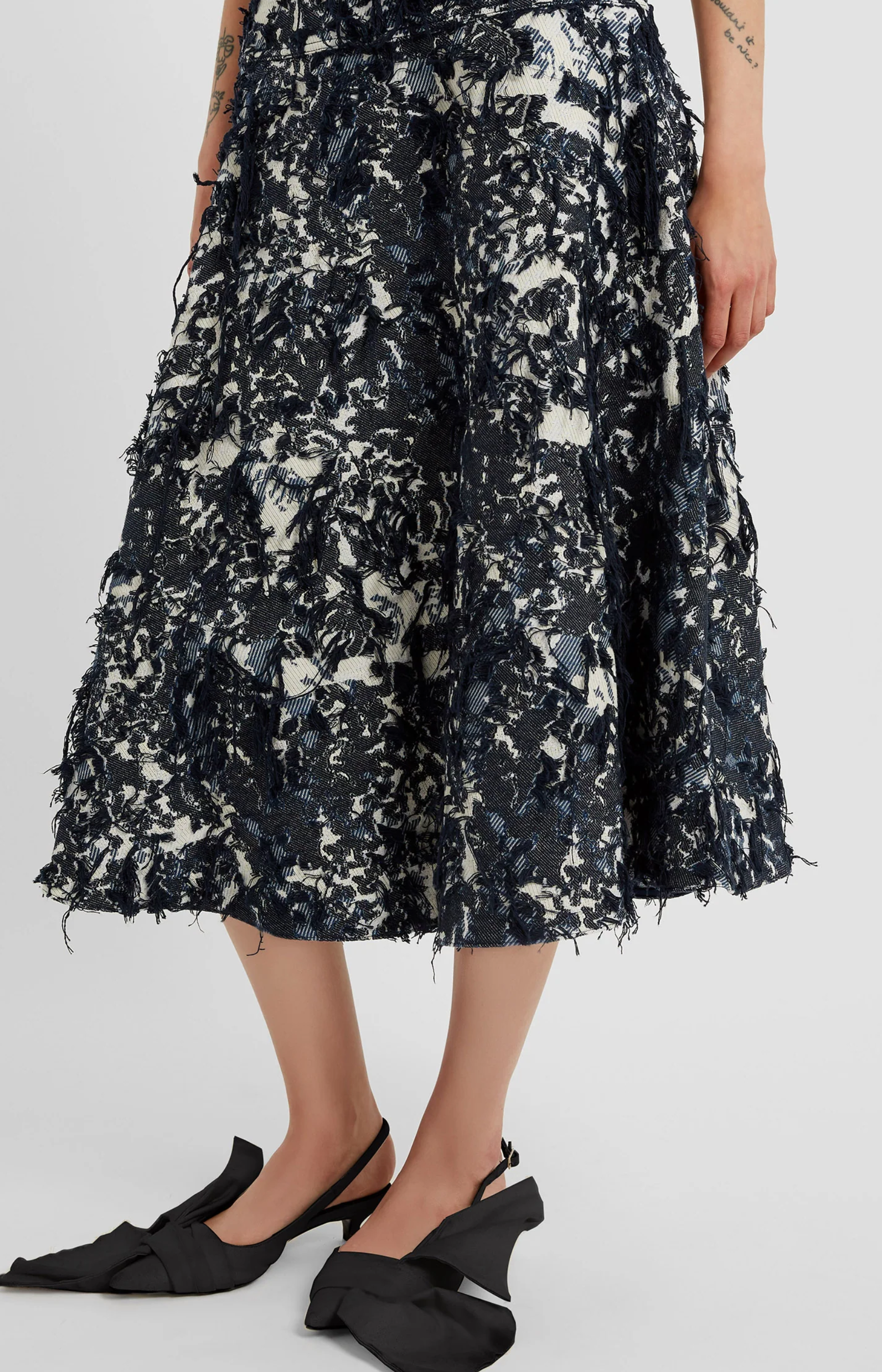 Erdem A Line Midi Skirt Bay Blue