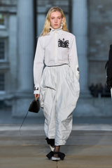 Erdem Embellished Cotton Poplin Long Sleeve Shirt White