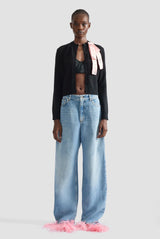 Erdem Embellished Merino Wool Cardigan Black