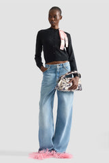 Erdem Embellished Merino Wool Cardigan Black