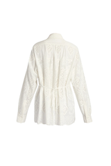Erdem Embroidered Cotton Long Sleeve Shirt White