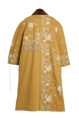 Erdem Embroidered Denim Overcoat Cumin